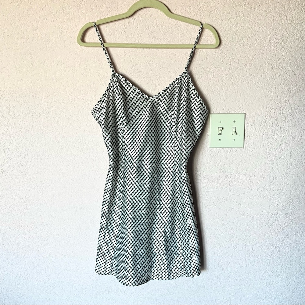Y2K 2000s mcbling Victoria secret satin houndstooth slip dress nightgown